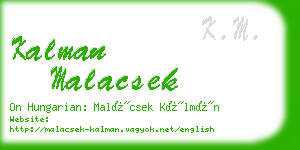 kalman malacsek business card